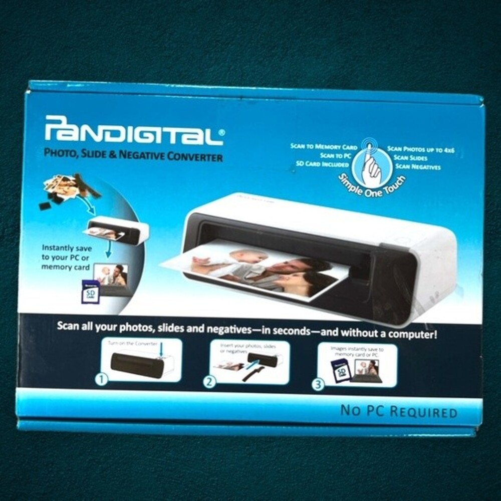 Pandigital Photolink One-Touch 4” x 6” Photo and Slide and Negative Scanner.NWT